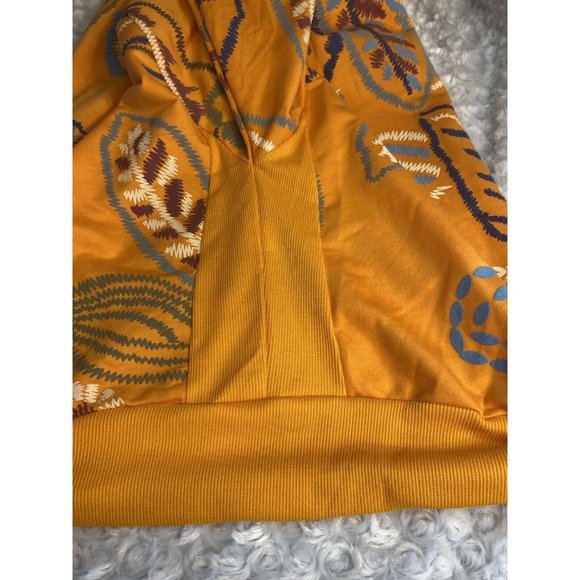 J. NNA Sweatshirt Womens Size M Orange Vibrant Florals - Picture 7 of 12